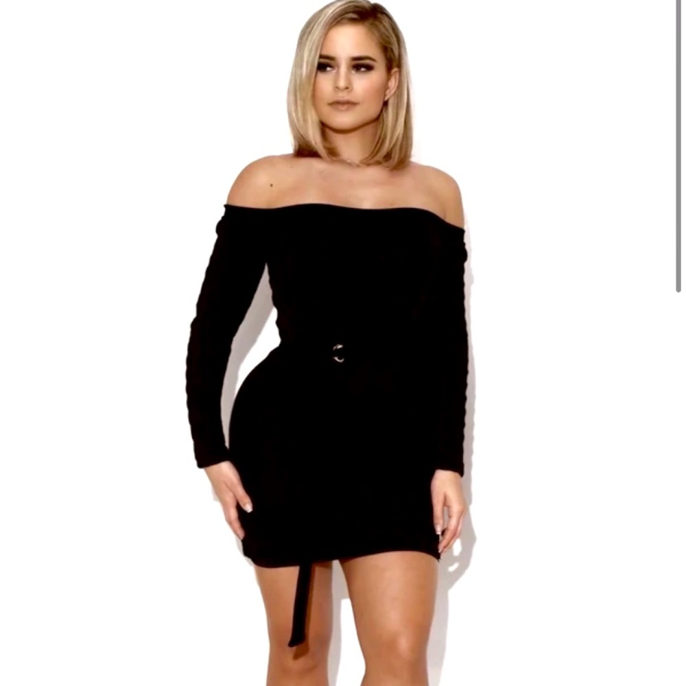 Off the shoulder sweater dress